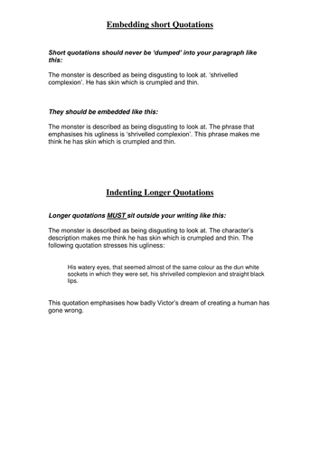 How to embed short and longer quotations