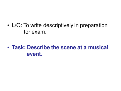 Descriptive writing task