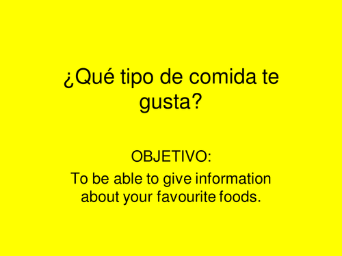 Qué Tipo de Comida Te Gusta? - LESSON