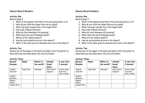 literacy world comprehension sheet teaching resources