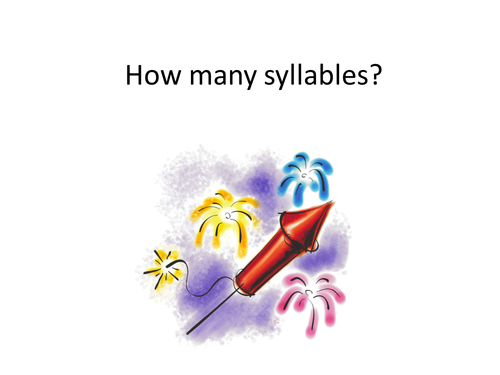Count the syllables in firework related words