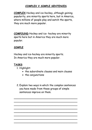 Complex and compound sentences