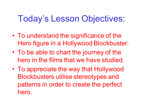 Hero's Journey Full Lesson powerpoint