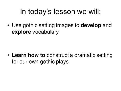 Full lesson Powerpoint Gothic Genre Scene Setting | Teaching Resources