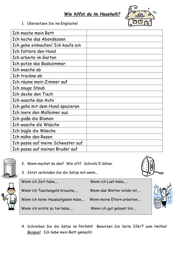 Wie hilfst du im Haushalt?