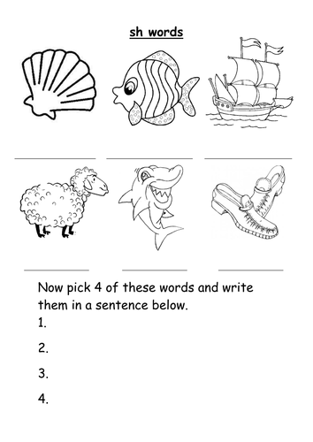 Sh words worksheet | Teaching Resources