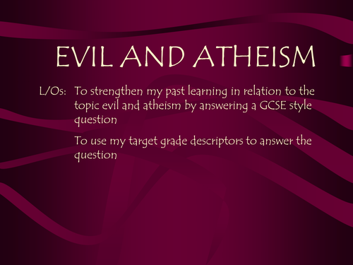 Evil & Atheism PowerPoint
