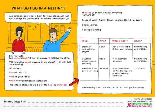How to take part in a school council meeting (pri)
