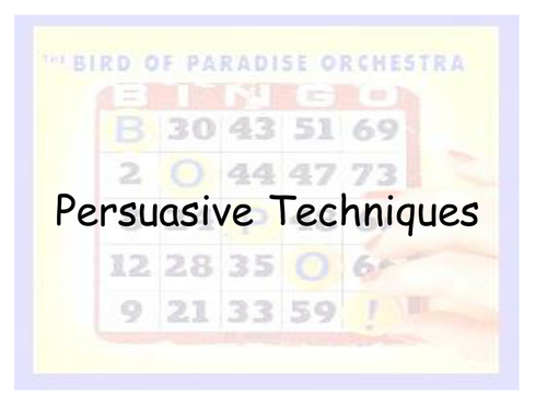 Persuasive Techniques Bingo