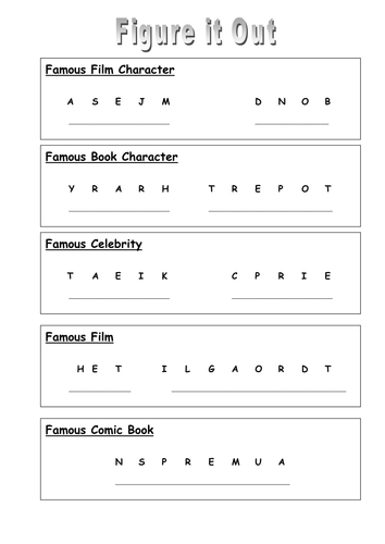 Figure out the anagrams - starter activity