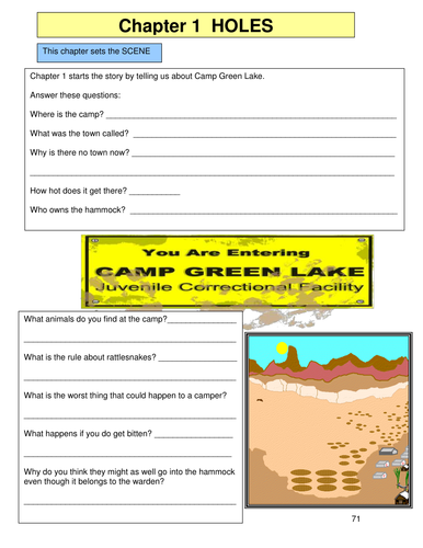 Holes by Louis Sachar Lesson Plans & Worksheets Reviewed by Teachers