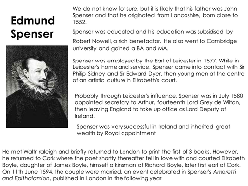 Edmund Spenser - Lesson Powerpoint