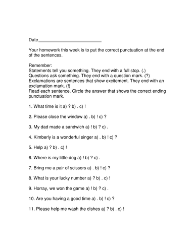 Missing commas worksheet picture