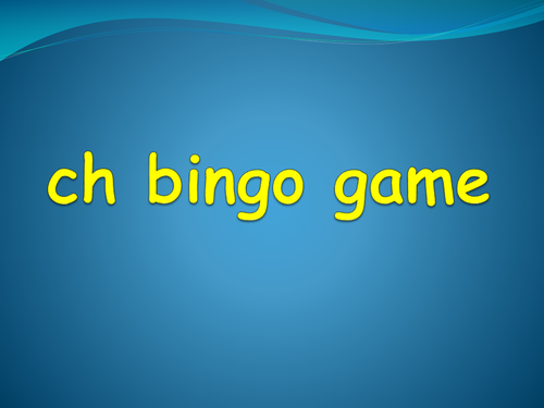 Ch plenary bingo game