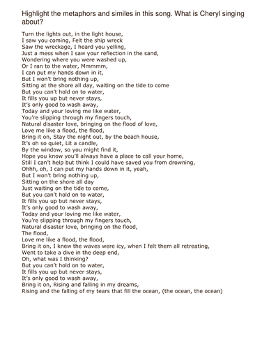 Relationship cluster: Similes and Metaphors