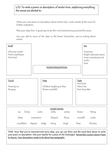 Writing Poetry linked to poem 'November Night'