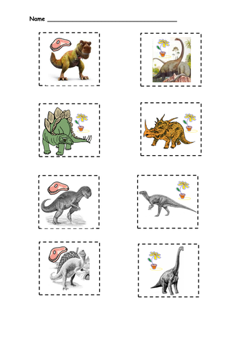 Dinosaur Sorting Activity by queenpriscilla - Teaching Resources - Tes