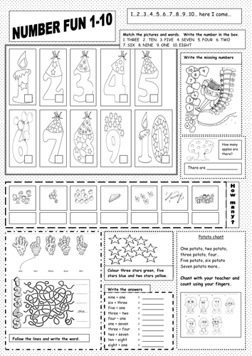 eal number fun worksheet teaching resources