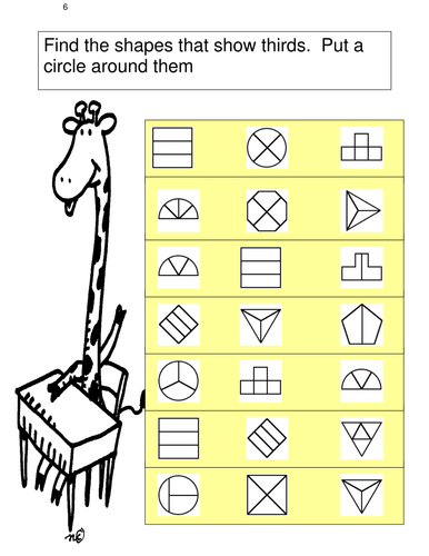 FRACTIONS 5 Recognising a third