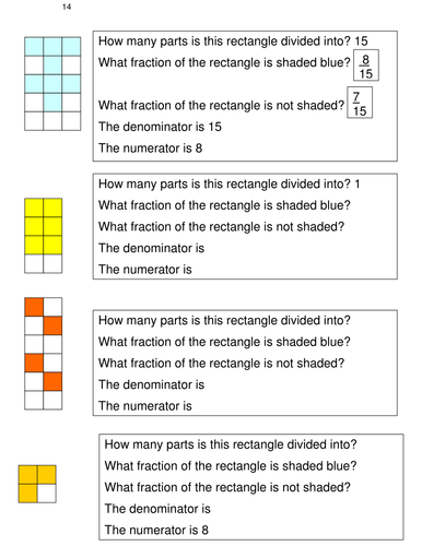 FRACTIONS 13 Answering questions about fractions