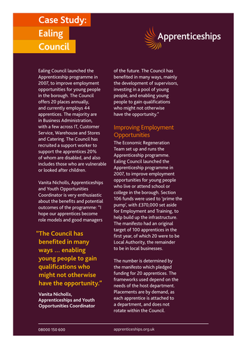 Apprenticeship Case Study