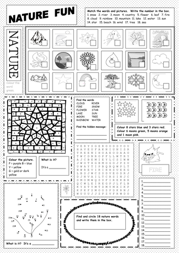 eal nature worksheet teaching resources