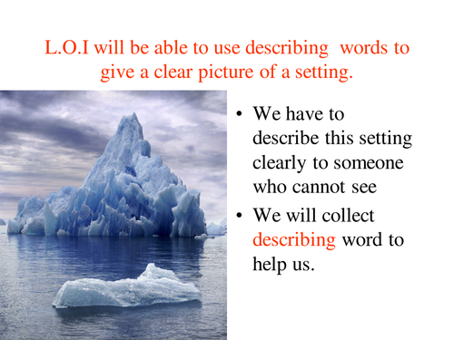 Writing a setting. The Iceberg