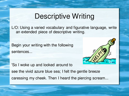 Desriptive writing task: Desert Island