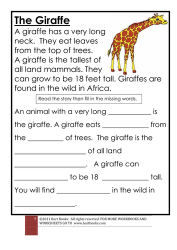 CLOZE PROCEDURE The giraffe.pdf