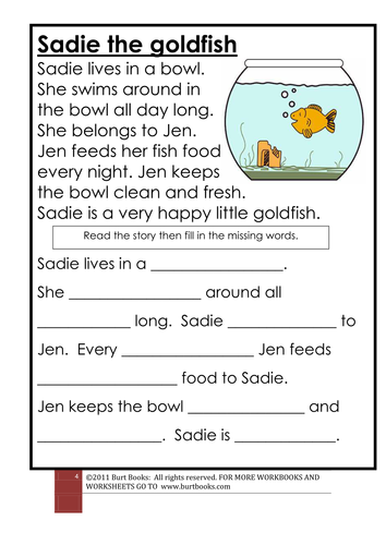 CLOZE PROCEDURE  sadie the goldfish