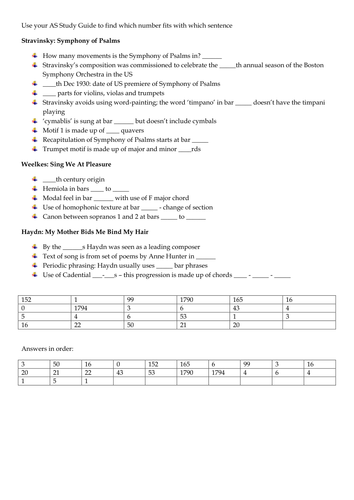 AS Vocal Set Works numbers