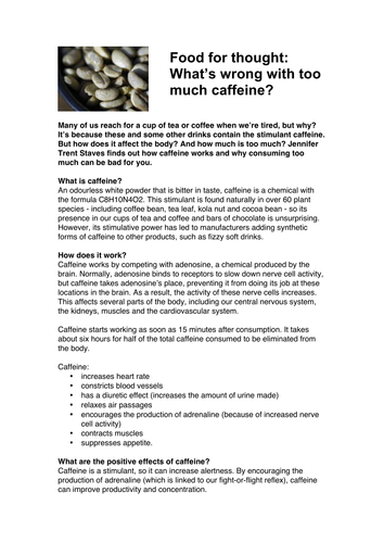 Article: What's wrong w/ too much caffeine?