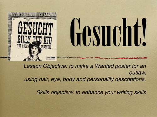 Gesucht!  Wanted posters