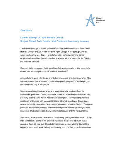 London Borough of Tower Hamlets Council Case Study