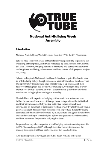 National Anti-Bullying Week Assembly