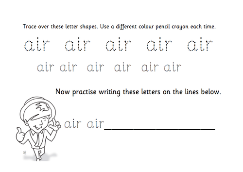 TES Phonics Does Handwriting - air