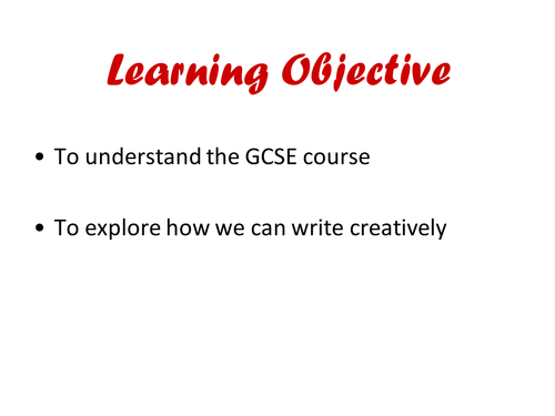 Creative Writing introduction