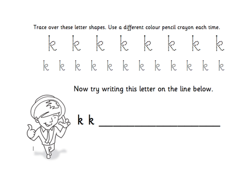 TES Phonics Does Handwriting - k