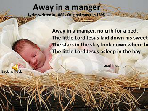 Christmas Carols Away In The Manger With Music Teaching Resources