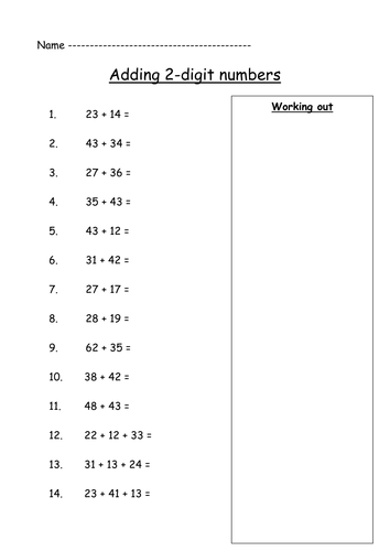Adding 2-digit numbers | Teaching Resources
