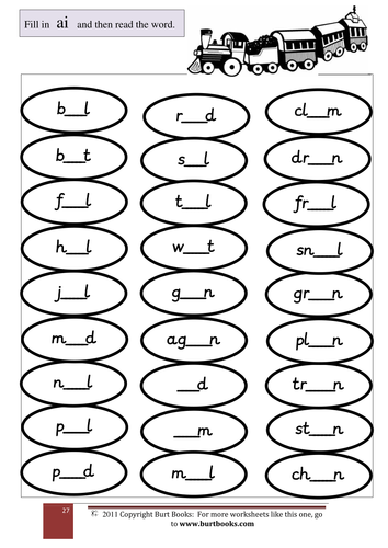 PHONICS: Fill in the AI sound in the words