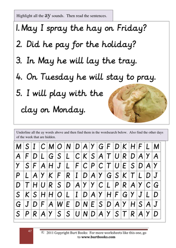 PHONICS Find the AY words. by coreenburt | Teaching Resources