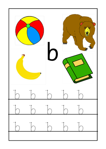 letters and sounds phonics b worksheet teaching resources