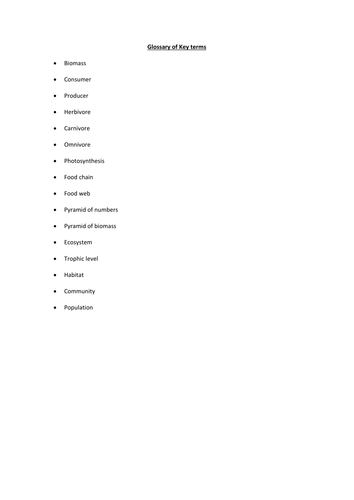 Glossary of keywords-energy