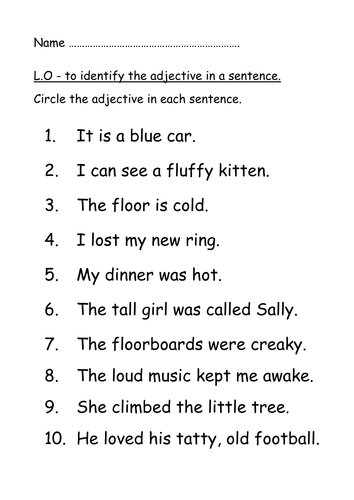 find the adjective teaching resources