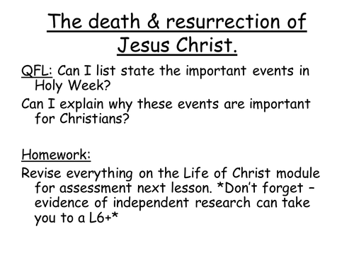 Death & resurrestion of Jesus