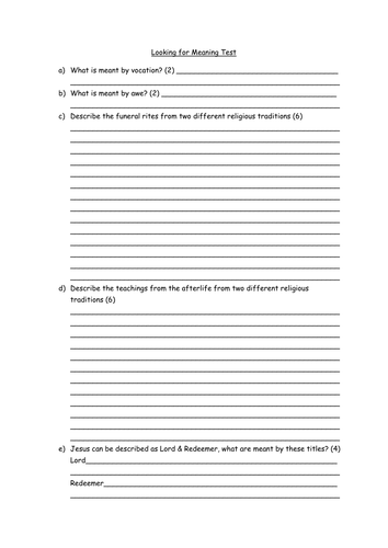 Looking for meaning past questions