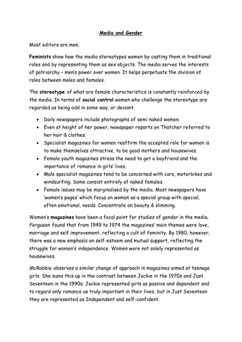 Media and gender