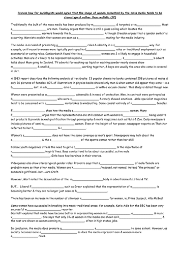 Media and gender essay