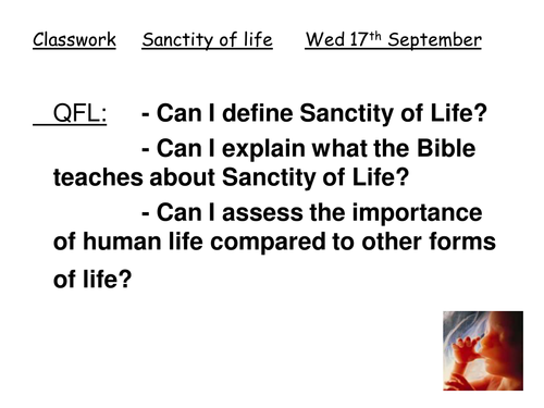 Sanctity of life